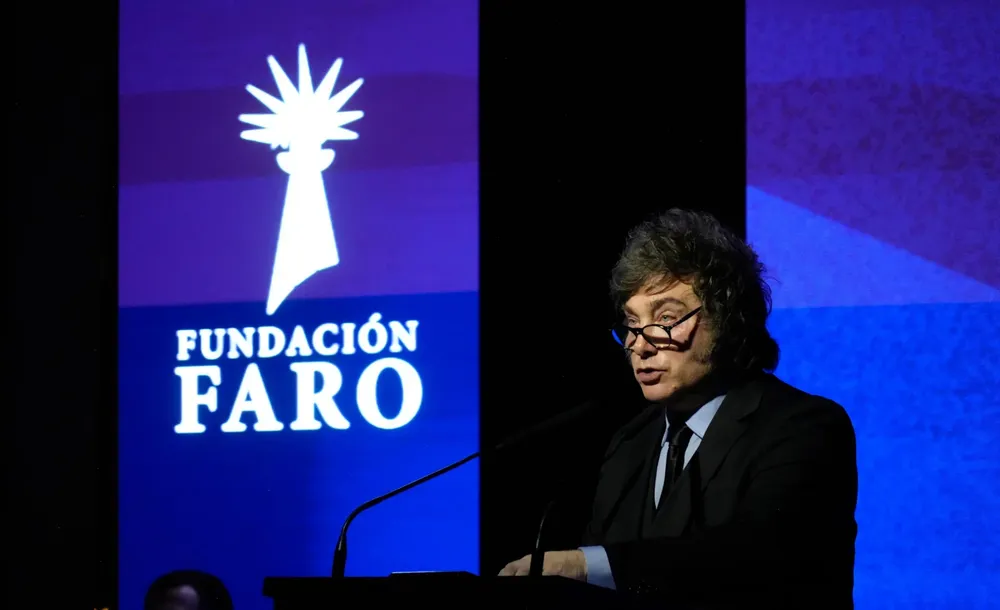 Javier Milei en la Fundación Faro (Casa Rosada)